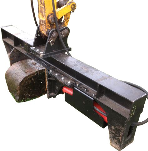 mini excavator wood splitter attachments|excavator mounted log splitter.